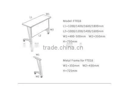 Latest Modern Design Moving Folding Frame Training Table With Wooden Top photo-3