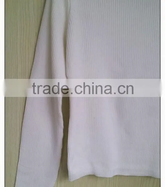 Vintage White Long Sleeve Women's Turtleneck Sweater Simple Sweater Pullover photo-3