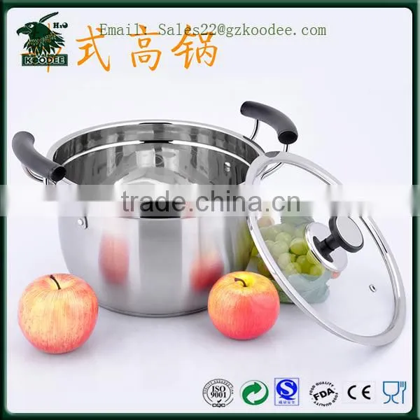 Stainless Steel cookware Cooker With Glass Lid and two handles