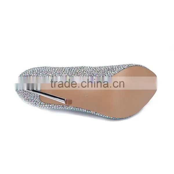 Women High Heel Shoe Crystal Crystal Wedding Shoes Elegant Diamond Thin Metal Heels Peep Toe Pumps photo-5