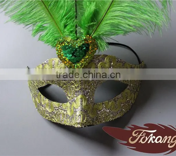 Wholesale Venetian Mask Ostrich Feather Decoration And Halloween Accessories photo-2