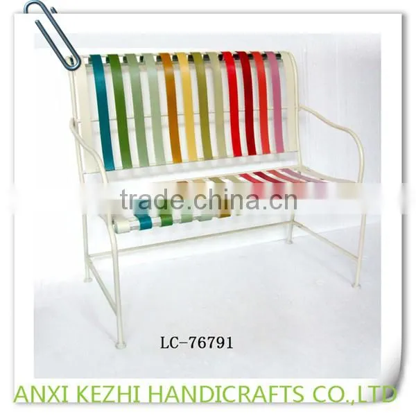 LC-76791 Modern Colorful Bistro Indoor/Outdoor Metal Bench photo-2
