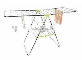 Foldalbe SS Clothes Hanging Rack With Shoes Holder