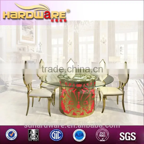 Light up Steel Hotel Dining Banquet Table,led Round Glass Led Table photo-2