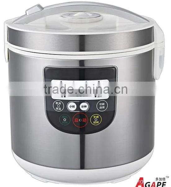 5L NEWEST ROUND RICE COOKER WITH SENSE TOUCHING CONTROL PANEL, LED DISPLAY, 10 PROGRAMS, RED+WHITE COLOR photo-3