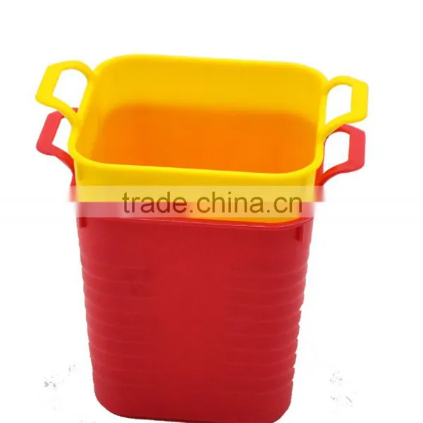 Square Flexible Plastic Desktop Tidy Office Kitchen Storage Basket Bin Box Mould. photo-5