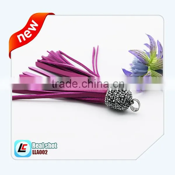 Womens Leather Tassel Pendant Handmade Genuine Cow Leather Tassel for Shoe and Bag Decoration photo-3