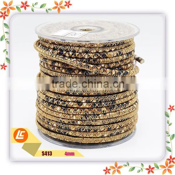 2016 Luxury Gray Natural Stitching Python Leather Cord 6mm photo-6