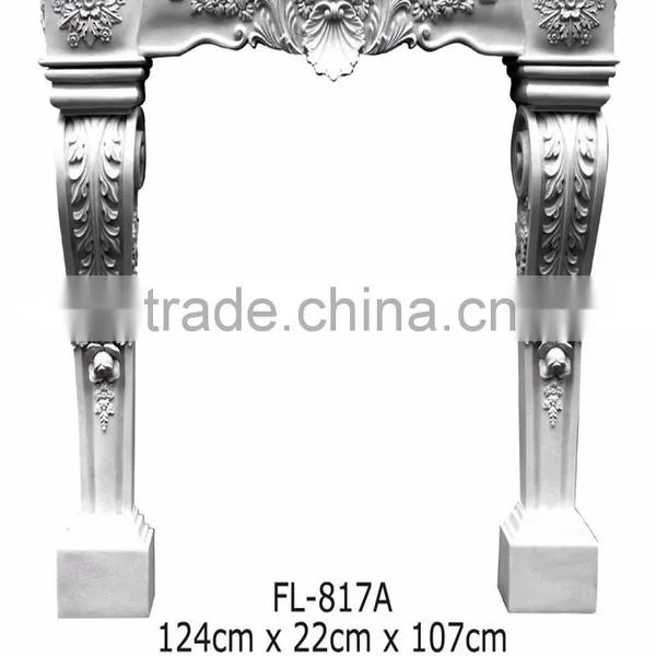 Polystyrene High Quality Beautiful PU Decorative White Marble Fireplace/freestanding Nero Marquina Marble Fireplace photo-4