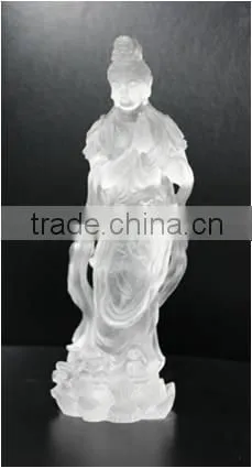 Lotus Guanyin Bodhisattva White Colored Glaze Buddhism Buddha photo-5