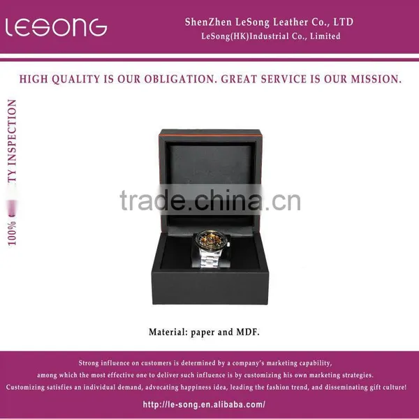 Luxurious Wooden Watch Box/Black Paper Watch Box for Single Watch