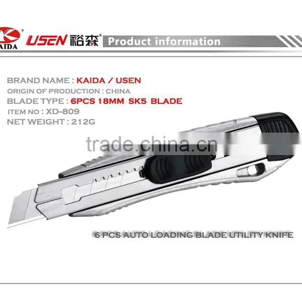 Heavy Duty Aluminium Alloy 6 Pcs Auto Loading Blade Utility Cutter photo-2