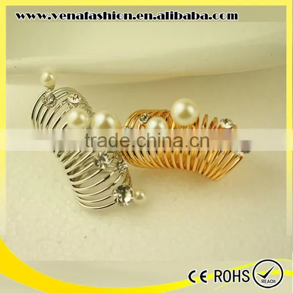 Pearl New Design Indian Ladies Gold Mid Finger Ring photo-3