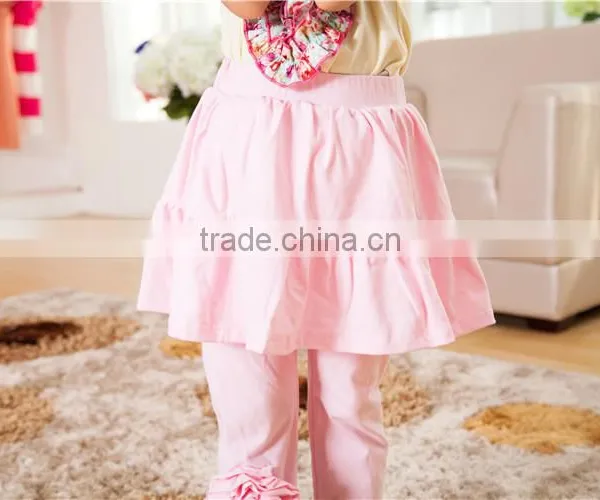 2016 Wholesale Children Clothes Light Pink Baby Leggings With Skirt Kids Leggings With Flower photo-4