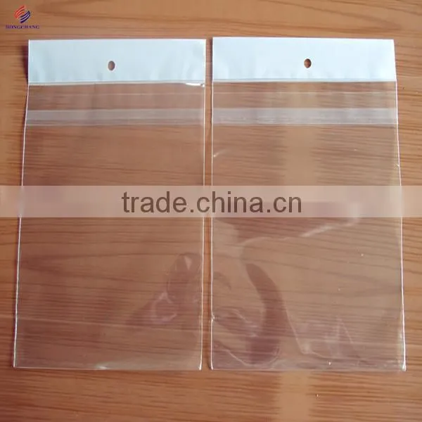 Plastic Resealable Opp Header Bag With Self Adhesive Flap at the Top photo-2