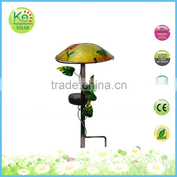 Mushroom With Insect Metal Stake Solar Panel Light photo-3