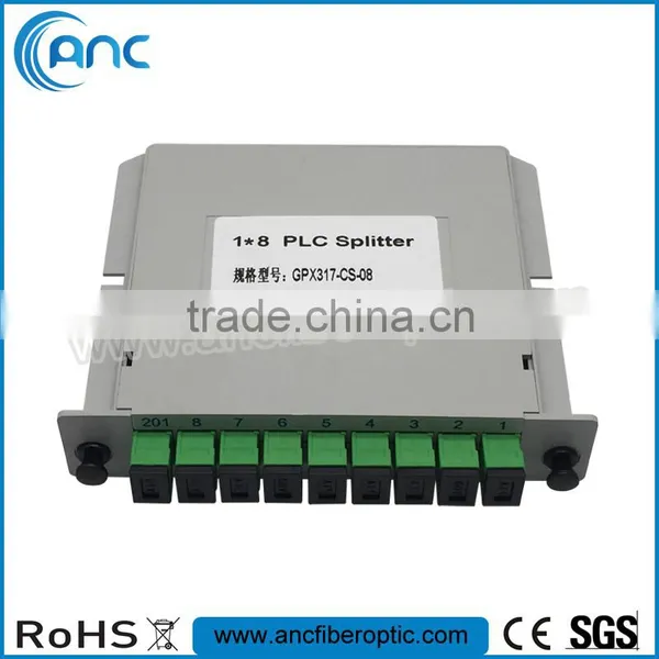 GPON EPON PON System 1x8 LGX PLC Splitter Box With SC/APC Connector