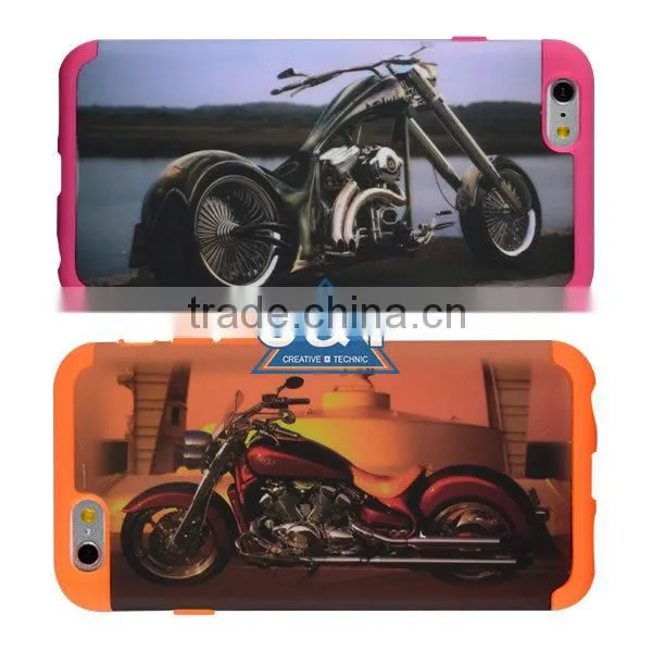 C&T 2in1 Hybrid High Impact Hard Motorcycle Pattern + Black Silicone Case Cover for Apple IPhone 6 photo-3