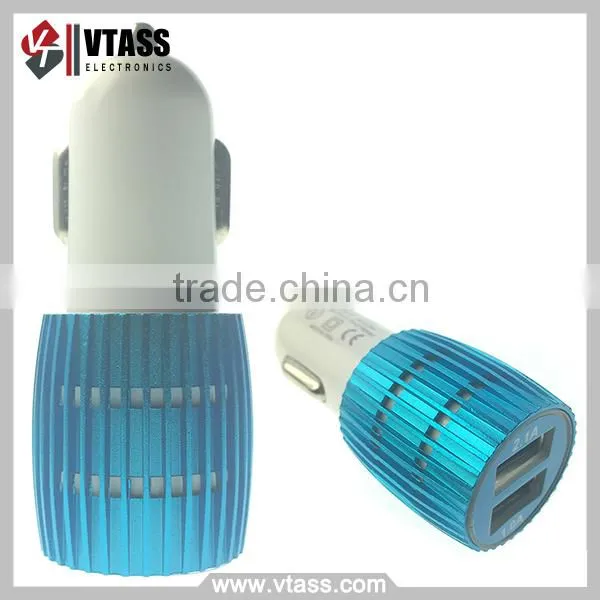 High Quality Blue LED Dual USB Car Charger Adapter Mini 5V 3.4A Voltage Car Battery Charger