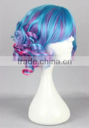 Multi Color Short Synthetic Cosplay Wig Deep Wave Wig N442