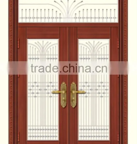 Modern House Front Door Design Double Tempered Glass Copp Door photo-4
