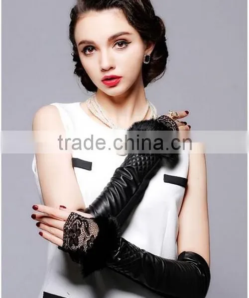 Fashion Fur Fingerless Gloves Women Arm Warmer Fingerless Gloves Women photo-2