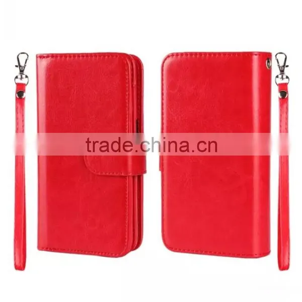 New Product 2016 Separable Flip Wallet Leather Cell Mobile Smart Phone Cases Cover With Lanyard Soft Stylish Pouch for Men photo-3