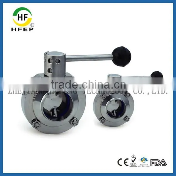 HF1B008 DN100 Weld Stainless Steel 304 Sanitary Low Price Butterfly Valve photo-2