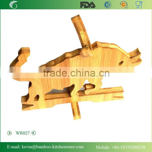 WR027 Home Decoration Bamboo Wine Rack Bamboo Single Bottle Display Rack Professional Design Wine Rack FDA SGS LFGB photo-5