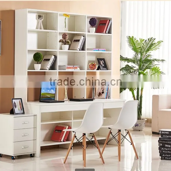 Double Studying Desk With Super Bookcase And Useful Drawer Cabinet photo-6