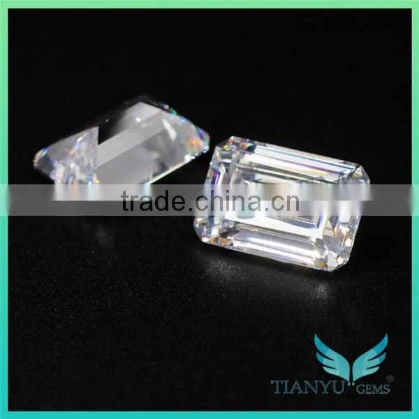 Wholesale Heat Zircon Gemstones for Jewelry White Emerald Cut Syntheic CZ Stone Gems Price photo-3