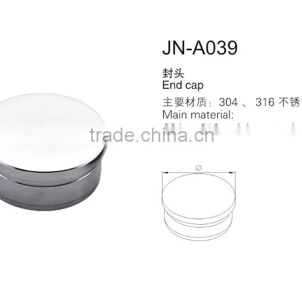 stainless steel handrail fitting pipe end cap