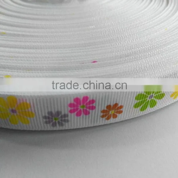Good Quality and Cheap Label Fabric for Rotary Printed Colorful Ribbon, 100% Polyester Grosgrain Ribbon photo-3