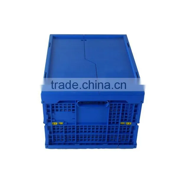 Plastic Turnover Storage Folding Box With Hinged Lid photo-3
