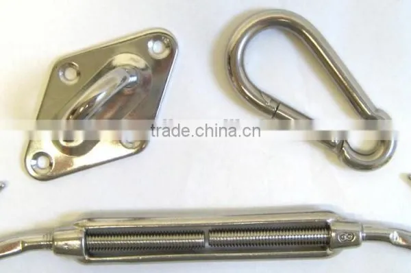 Sun Shade Sail Hardware Turnbuckle Snap Hook Paid Eye 8mm photo-2