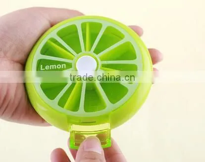 Cy273 Health Care Medicine Pill Box Lemon Shaped Sort Vitamin 7 Day Weekly Holder Tablet Storage Case Container Cases Travel photo-2