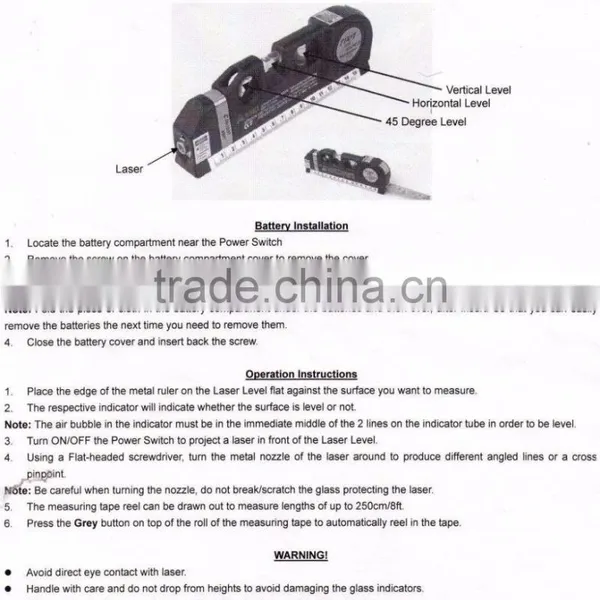 New Arrival Magnetic Multi-Funcation Cross Line and Laser Dot 2.5m Measuring Tape photo-6