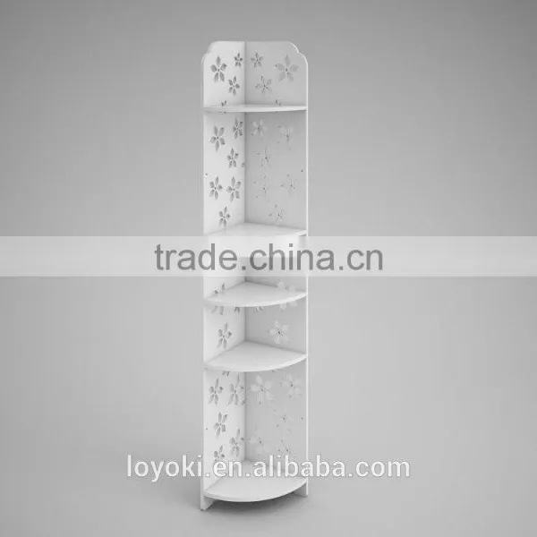 2017 New Design 5 Tier Corner Shelf Multi-Layer White High Gloss Shelf Corner Rack White Carved Storage photo-2
