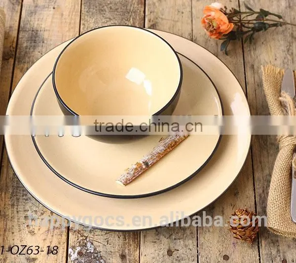 Stoneware Cheap Ceramic Colorful Round Dinnerware Set photo-3