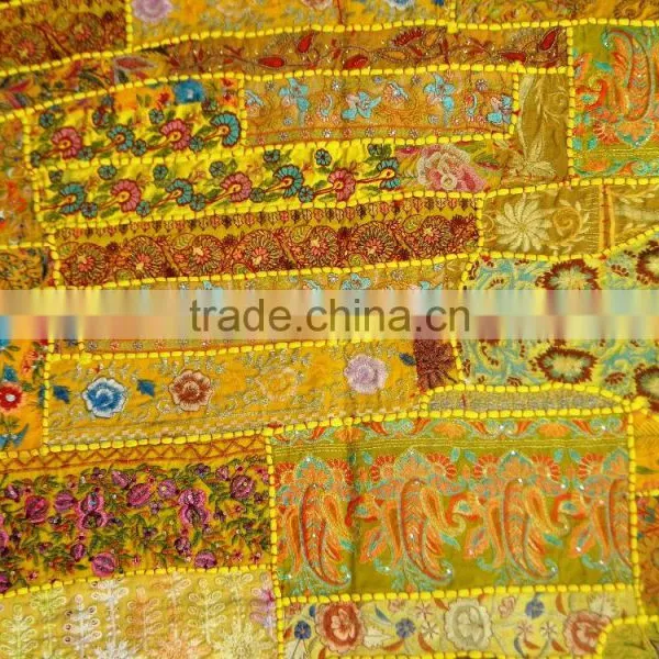 Old Fabric Handworked Handcrafted Wall Decor - Handworked Cotton Fabric Patchwork Wall Hanging Tapestry photo-3