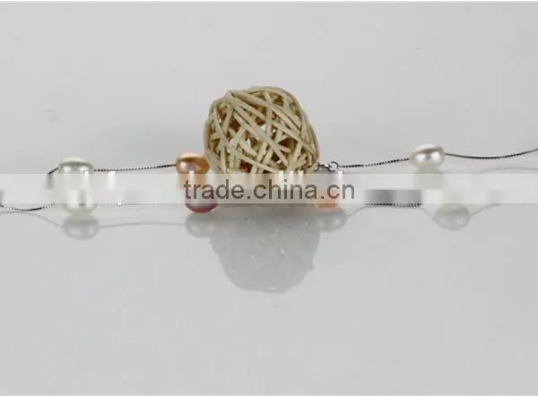 8-9mm Rice Freshwater Pearl Necklace and Bracelet Sets photo-3