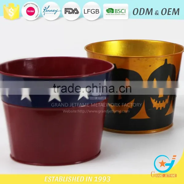 Garden Unique Powder Coated Iron Coloured Plant Pots Colourful Plant Pots photo-2