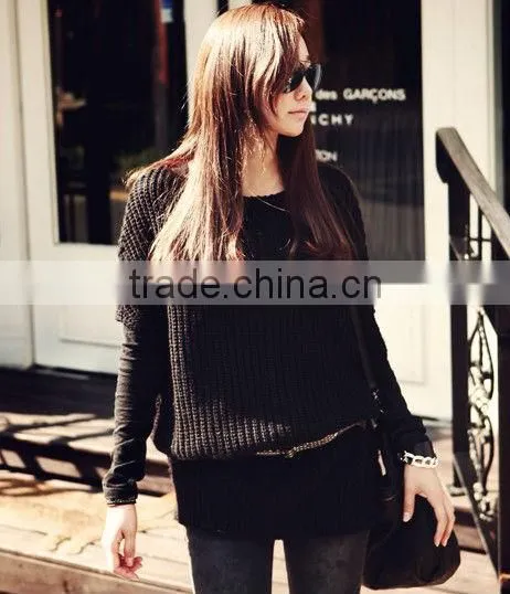 Long Winter Sweater O-neck Loose Cashmere Sweater