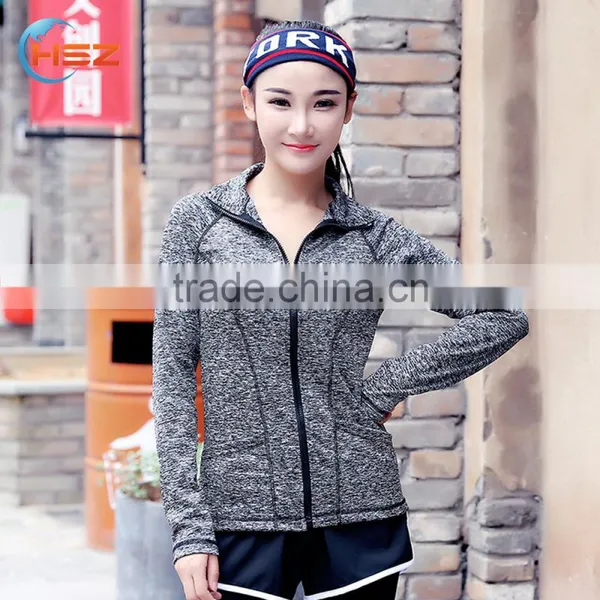 Hsz-A283 Custom Fashion Wholesale Women Sportswear Gym Wear Fitwear Zip Hoodies Sweatshirt 2016 photo-2
