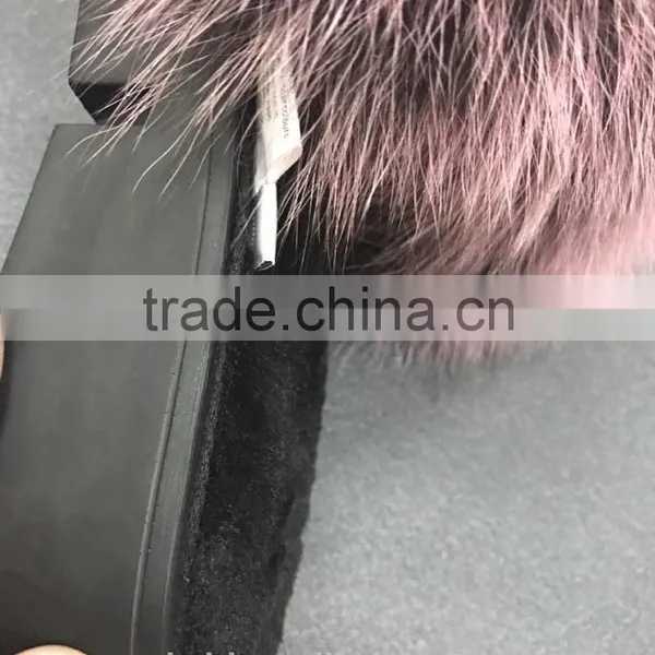 2017 Real Fox Fur Slippers Women Fashion Spring Summer Autumn Home Slides Indoor Outdoor Flat Flip Flops Fslipper-7 photo-3