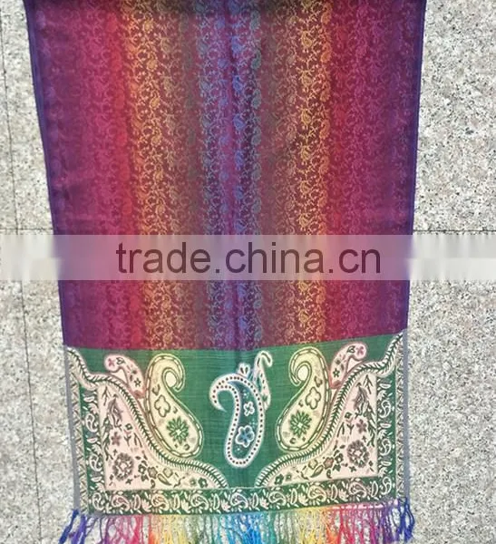 2017 Pashmina Scarf Ombre Rainbow Scarf Spring Fall Winter Scarf photo-4