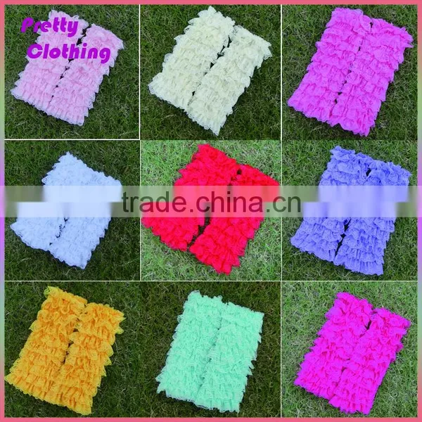 Fashion Dance Lace Ruffle Multiple Layers Socks Colorful Knit Baby Legs Leg Warmers