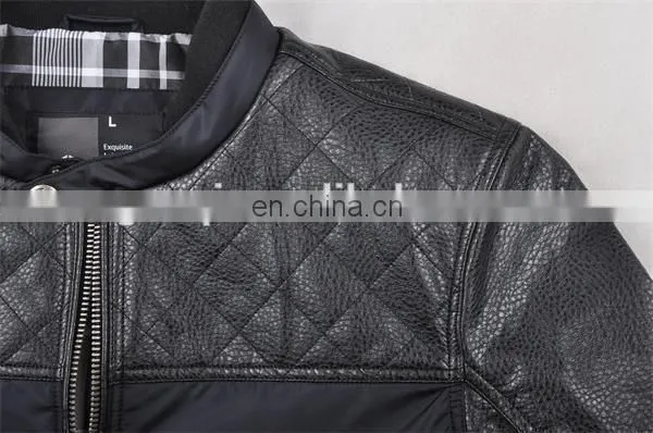 2017 New Fashion pu and Nylon Jacket for Man photo-4