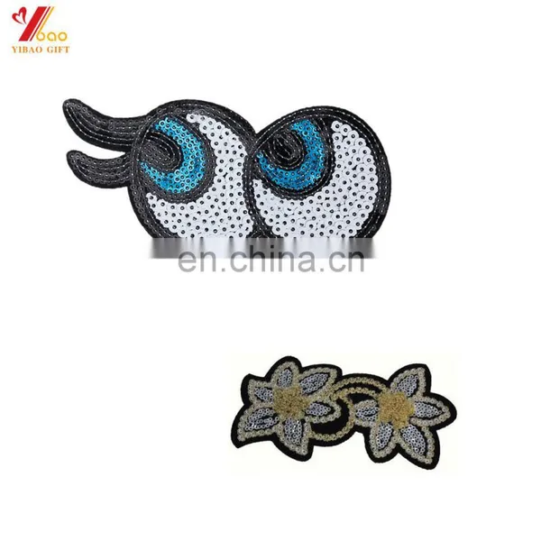 2017 new design custom sequin embroidery patch