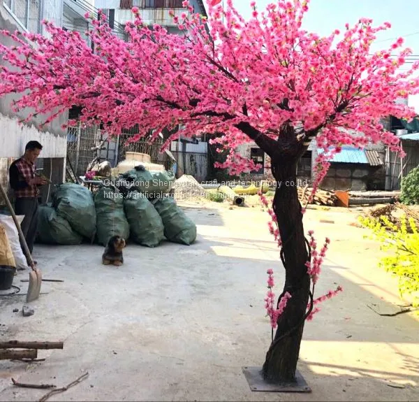 2.5 Meter Height Artificial Crooked Trunk Peach Fruit Tree photo-3